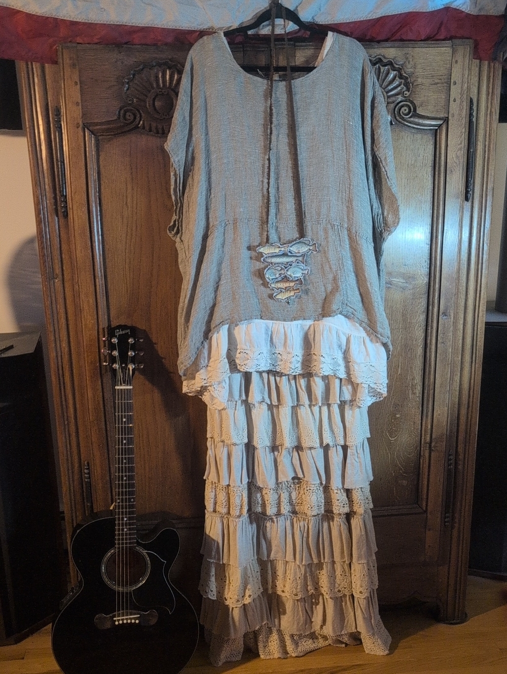 "NWTO"FLAX Raw Linen Poncho Style Tunic - Picture 3 of 9